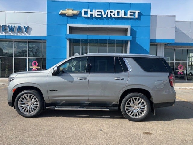 2023 Chevrolet Tahoe Premier in Sterling Gray Metallic — front three-quarter view